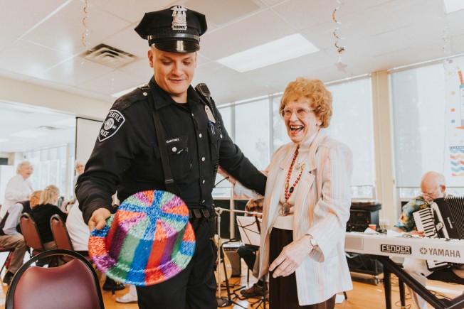 Officer Martinez pays Jean a visit on her birthday.